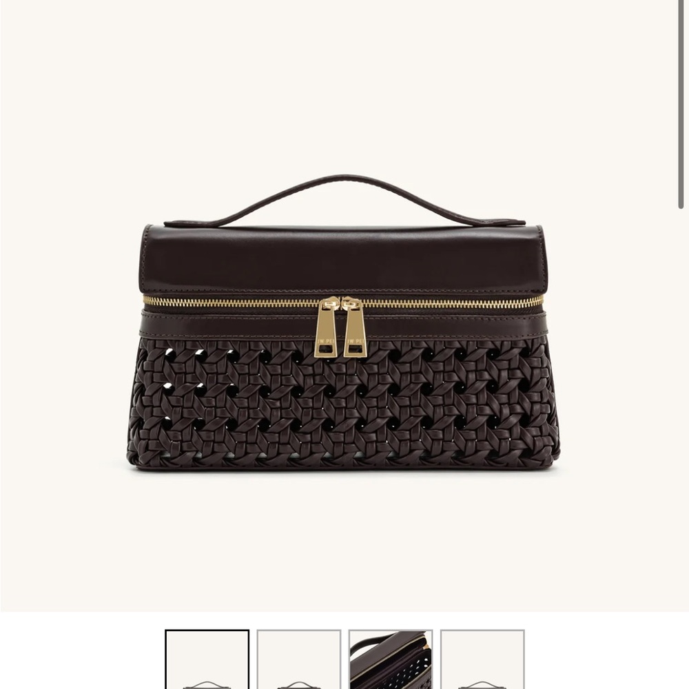 Woven Clutch with Gold Hardware